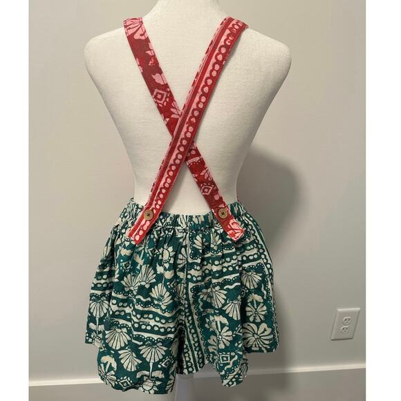 Free People Tropical Print Red and Green Romper - Picture 4 of 10